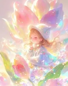 天使のイラスト デジタルアートポスターa4紙沢光額付き発送