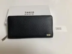 タケオキクチレザー 長財布 ラウンドファスナー 733607クロ定価23650円