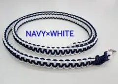 パラコード☆ショルダーストラップ☆ネイビー×ホワイト・シンプル・スリム・軽量