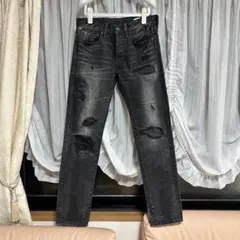 【廃盤】ラルフローレン リメイク加工 クラッシュデニム 黒　29 美品のサムネイル