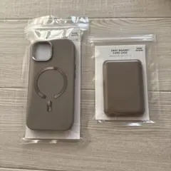 スリーコインズ　スマホケース+マグネットケース　セット　ベージュ