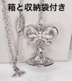 ヴィヴィアンウエストウッド 新作リボンオーブ ネックレス シルバー&クリアA6