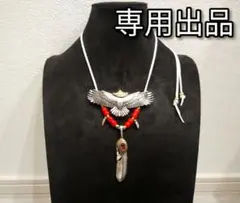 S925刻印 フェザーネックレス シルバー925 鹿紐 ネイティブ 