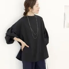 美品⭐︎FUNNY COMPANY 後ろボタン袖シャーリングブラウス