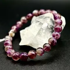 【高品質】パープルマイト　レピドライト　8ミリ　天然石　パワーストーン　レア