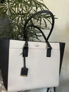 kate spade ハンドバッグ ベージュ　黒　通勤バッグ