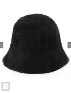 ファーバケットハット 黒色