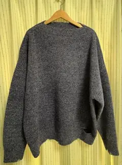 UNUSED オーバーサイズ ニットセーター グレー系