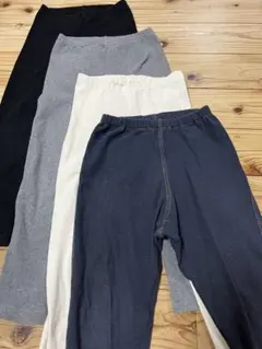 UNIQLOリブ レギンス ブラック グレー ホワイト レギパン デニム 120