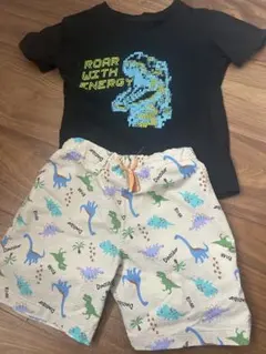 男の子 恐竜柄 半袖Tシャツ ハーフパンツ セット