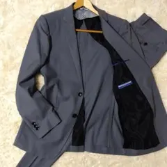 美品 レノマオム ストライプ セットアップ Lサイズ グレー スーツ 2ボタン