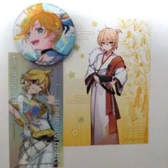 プロセカ　鏡音レン　缶バッチ、カード類
