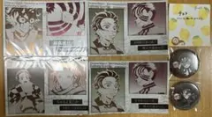 鬼滅の刃　猗窩座　炭治郎　DINING メタリックポストカード　缶バッジ　セット