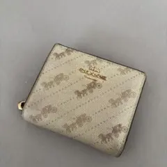 COACH 二つ折り財布 馬車プリント