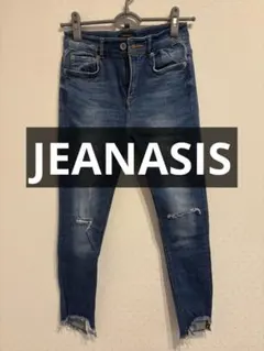 JEANASIS スキニーデニム ブルー ダメージ加工