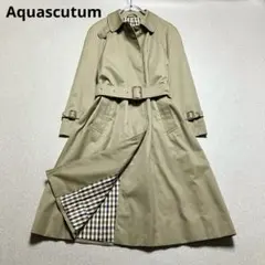 アクアスキュータム トレンチコート イギリス製 ギンガムチェック ヴィンテージ