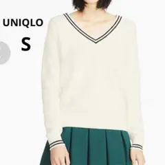 UNIQLO S コットンカシミヤ クリケットセーター Vネック チルデンニット