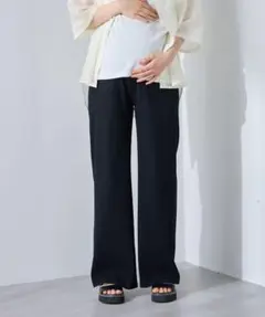 【最終お値下げ】マタニティ　ブラック ワイドパンツ Mサイズ