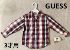 新品 import Guessのチェックの長袖シャツ 3T(三才用)
