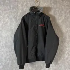 GALLS フルジップ ワークジャケット L ブラック 企業ロゴ　メンズ古着