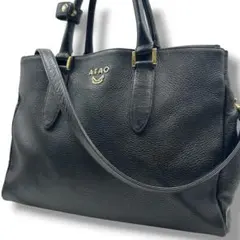 【美品】アタオ ドリー シボ革 A4 2way ショルダーバッグ ブラックのサムネイル