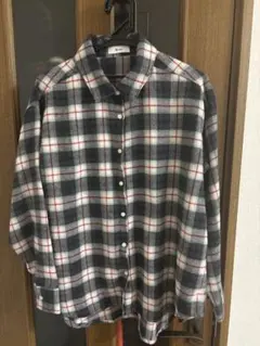 SM2 起毛チェックシャツ　ブラック　フリーサイズ