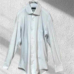 P.S.FA i-shirt アイシャツ　ライトブルー　ストライプ　シャツ　S