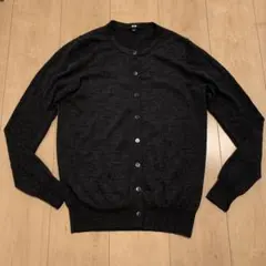 UNIQLO メリノウール　ダークグレー カーディガン　Lサイズ