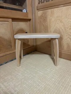 1478建具屋58年のおじいさんの手作り木製サイドテーブル、イス