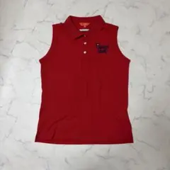 【美品】ビームスゴルフ ノースリーブポロ レッド サイズM ゴルフウェアのサムネイル