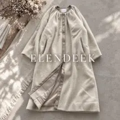 【美品】ELENDEEK 定価3.8万 ノーカラーロングコート S-M