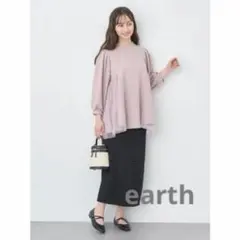 フレアデザイン 長袖トップス　earth ピンク