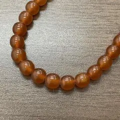 希少 大粒 琥珀風 ヴィンテージネックレス 46g アンバーカラー レトロ 