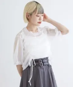 【新品タグ付き】wcloset フロントドロストシアートップス ホワイトのサムネイル