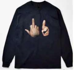 新品 FUCK YOU ペイント 中指 挑発 ハンドジェスチャー ロンTパーカー