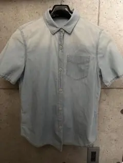 半袖 デニムシャツ ライトブルー XS