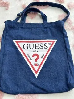 ゲス　デニムトートバッグ　ショルダー付き
