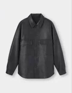 【GU】フェイクレザーオーバーサイズCPOシャツ(長袖)NT+X