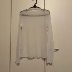 LAUIR シースルー長袖トップス ホワイト