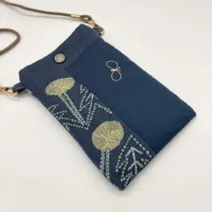 ミナペルホネン、ハンドメイド、パッチワーク、スマホポシェット、両面ミナペルホネン