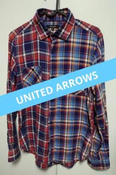 ユナイテッドアローズ 長袖シャツ М チェック柄 赤 青 日本製