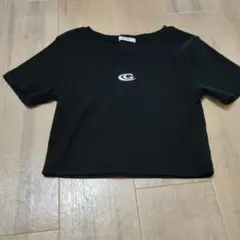 INGNI ブラック クロップドTシャツ