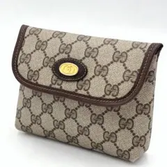 GUCCI オールドグッチ GG柄　レザー×PVC ポーチ 小物入れ