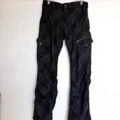 希少 チェック柄 ボンテージパンツ カーゴ y2k ロック モード 81cm