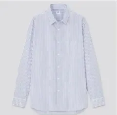 UNIQLOユニクロ エクストラファインコットンブロードストライプシャツ（長袖）