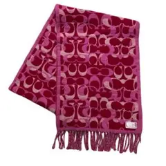 COACH コーチ マフラー カシミヤ混 シグネチャ リバーシブル ロゴ