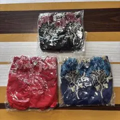 ショーツ3枚セット　3色　黒　赤　青