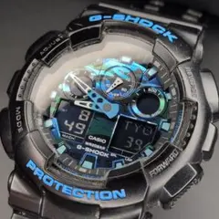 【稼働品】G-SHOCK GA-100CB-1AJF CASIO ブルーカモフラ