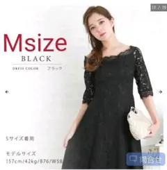 総レースエレガントドレス ブラック Msize