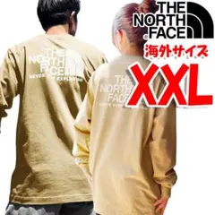 ノースフェイス ロンT 長袖Tシャツ 海外XXL 日本4L相当 ベージュ tb